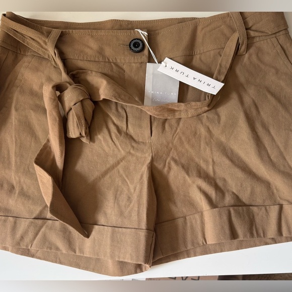 Trina Turk Women's Sun Tie Front Flowy Short Tan NWT - Picture 2 of 13